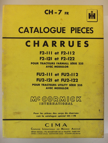 Catalogue pièces charrues - catalogue, ih