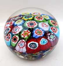 Millefiori Boule Verre Presse Papier Sulfure Poids 247Gr Murano ? Saint Louis ?