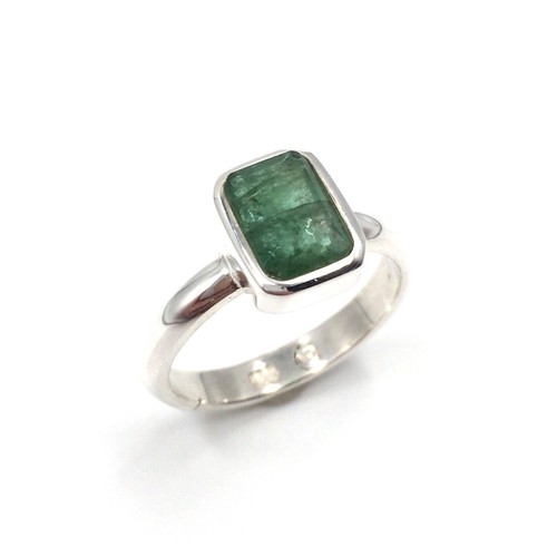 Bague argent 925 émeraude - argent,
