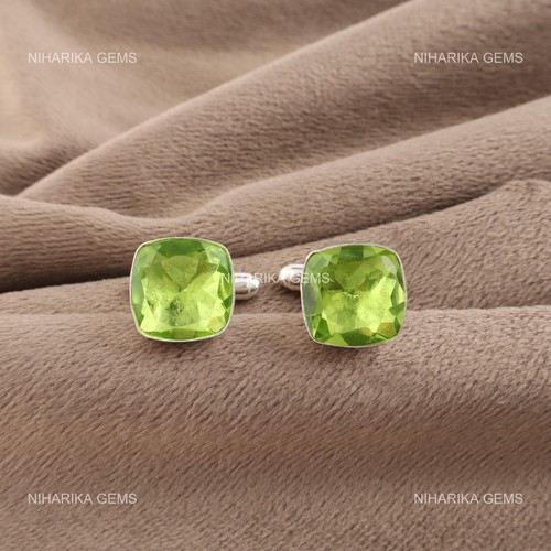 Boutons manchette peridot - boutons,