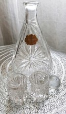 Carafe cristal de bavière 24%oxyde de plomb avec 2 verres à liqueur