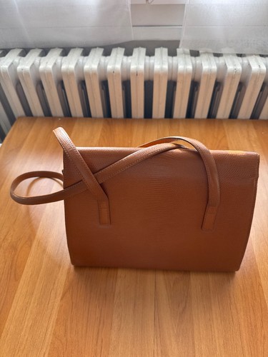 Sac main cuir cognac - a,