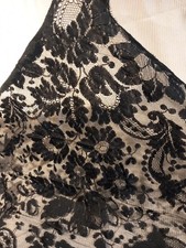 Guipure Dentelle Noire XIXe Crinoline Costume Textile Ancien Chale