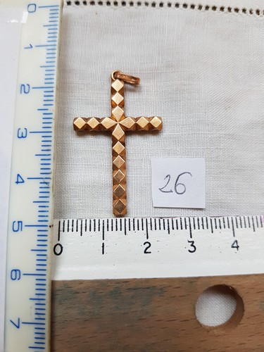 Croix pendentif plaqué or - en,