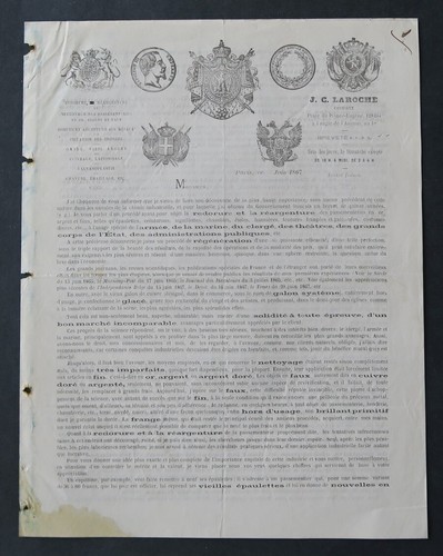 Facture 1867 laroche chimiste - facture,