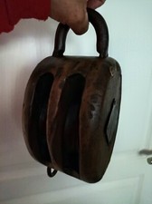 Ancienne poulie marine de voilier double réas