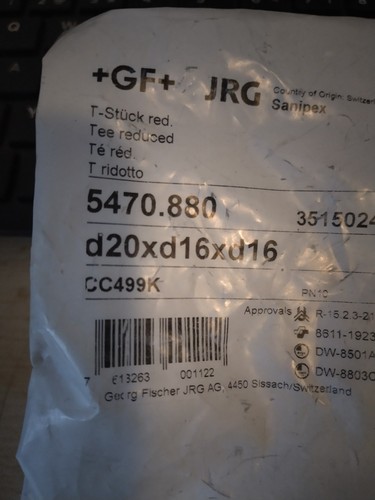 Jrg sanipex stück - t-stück, 20-20-16