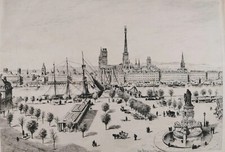 Gravure de Rouen par Jules