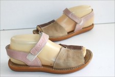 KICKERS  Sandales à Lanières Scratch Cuir Pastel T 36 BE