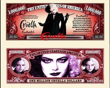 EMMA STONE CRUELLA BILLET MILLION DOLLAR US! Disney Villains D'Enfer De Vil film