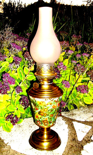 Lampe pétrole cuivre jaune - a,