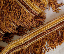 13,00 m de galon ruban de passementerie camel et or jaune (n° 4b )