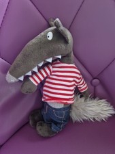  DOUDOU PELUCHE EDITIONS AUZOU 2017 loup jean t-shirt rouge rayé 