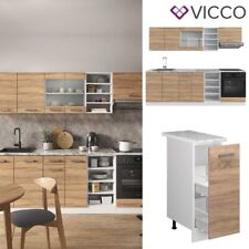 Cuisine intégrée Kitchenette Bloc cuisine R-Line 240 cm blanc sonoma Vicco