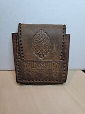 Ancien Étui A Cigarettes En Cuir Années 60/70