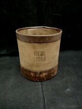 BOISSEAU MESURE A GRAIN ANCIEN DEMI LITRE BOIS & FER ART POPULAIRE COLLECTION