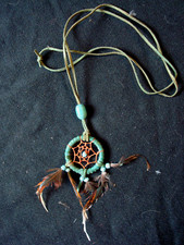 Ancien collier indien ethnique tribal attrape rêve vintage baroque