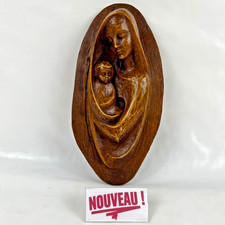 ➜SCULPTURE/STATUE RELIGIEUSE de la Sainte Vierge Marie à l'enfant en résine XXè