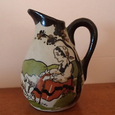 PICHET grès d’art basque GAITAUD. R Andernos, décor bergère aux moutons