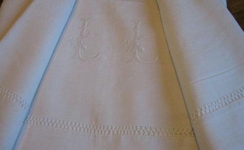 Ancien drap lin métis - drap, en