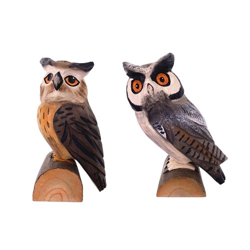Statue hibou bois - en,