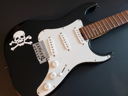 Guitar body skull crossbones - guitar,