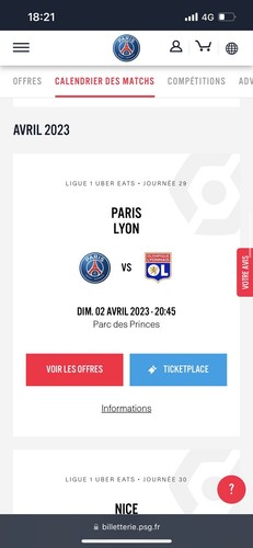 Places psg lyon - 3, dim.