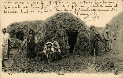 Cpa tunisia 74 gourbi - ak,