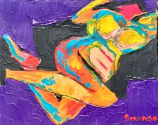 Superbe " Nu féminin allongé " signé Savarese  élève d' Ambrogiani, Ferrari.