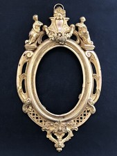 RARE magnifique CADRE XIXe BRONZE doré sculpté FEMMES A L'ANTIQUE