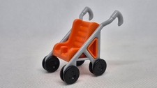 PLAYMOBIL POUSSETTE ORANGE ET GRISE POUR BEBE PUERICULTURE...