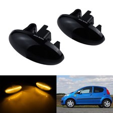 2x LED Feux de Clignotant Répétiteur Noir Pour Peugeot 206 307 CC SW Partner 1 2