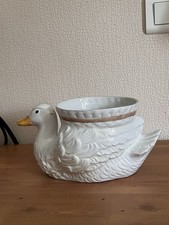 ANCIEN CACHE POT CYGNE EN