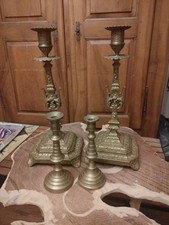 Lot de 4 chandeliers en bronze