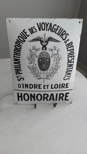 Plaque émaillée publicitaire - plaque,