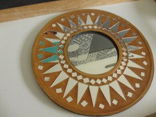 MIROIR ETHNIQUE ROND 30cm DIAMÈTRE, DÉCORATION INTÉRIEURE, TRÈS BON ÉTAT