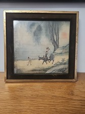 Ancienne Peinture Sur Soie