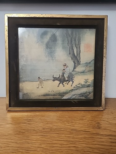 Ancienne peinture sur soie - ancienne,