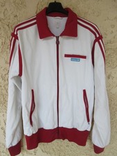 Veste ADIDAS rétro vintage look années 80 TREFOIL sport jacket blanc bordeaux L
