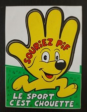 Autocollant Pif Gadget - Souriez Pif / Le sport c’est chouette - 1980