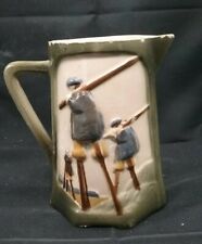 Ancienne Cruche Pichet Barbotine France landais f b champs échassier 