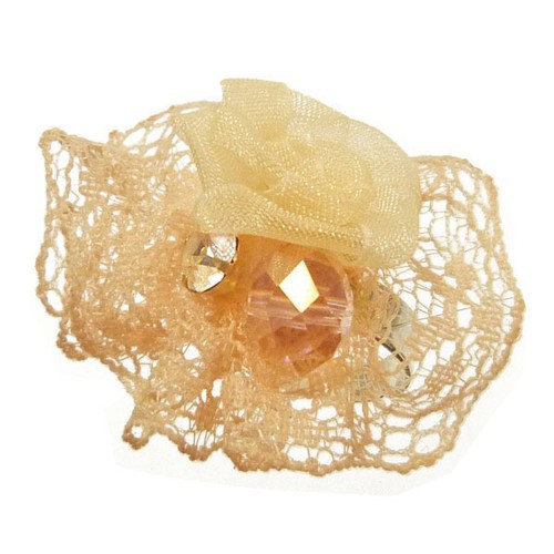 Bague beige jaune fleur - bague,
