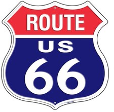 PLAQUE DECORATIVE- ROUTE 66 -DECO USA / BIKER - MADE IN USA