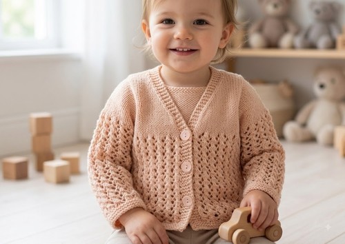 Gilet fille vieux rose - , en