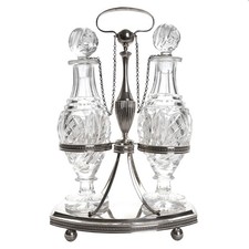 Silver oil and vinegar cruet