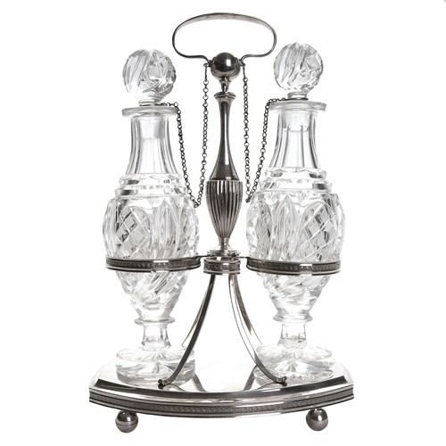 Silver oil and vinegar - , cruet