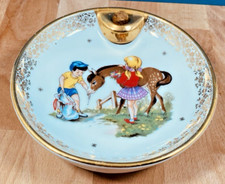 Ancienne assiette a bouillie chauffante en porcelaine de limoges Vintage