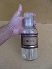 ancien flacon bouteille à pharmacie apothicaire en verre menthol Napoléon III