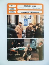CARTE FICHE CINEMA 1943 COLONEL BLIMP Anton Walbrook Roger Livesey Deborah Kerr