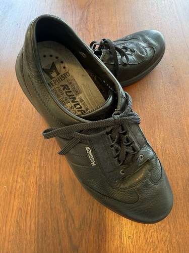 Mephisto black leather lace - black,